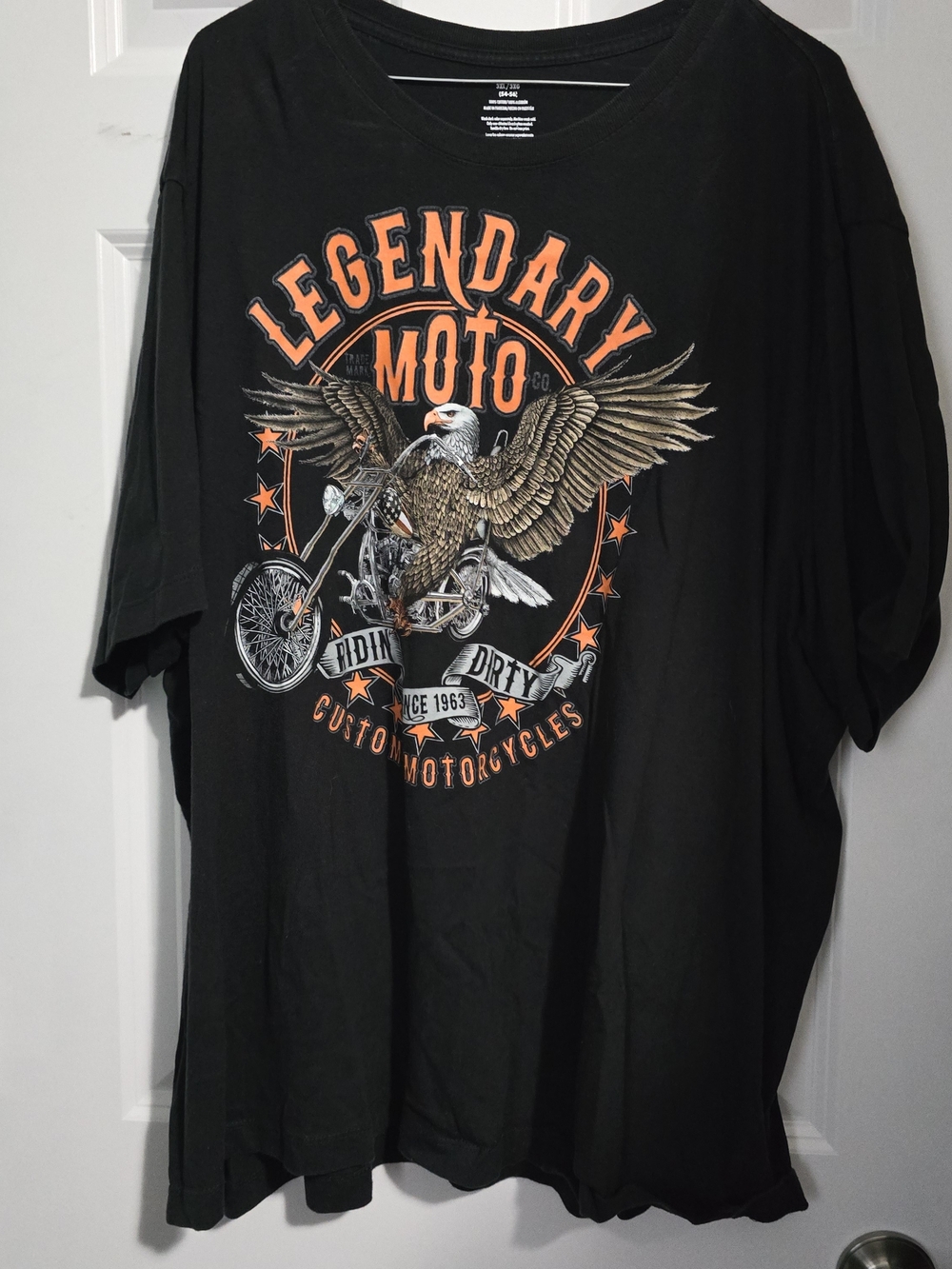 Legendary Moto Black Graphic Eagle Motorcycle T-Shirt